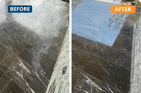 Marble & limestone before and after service images from the MARBLELIFE local network