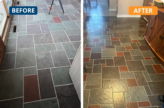 Slate before and after surface care