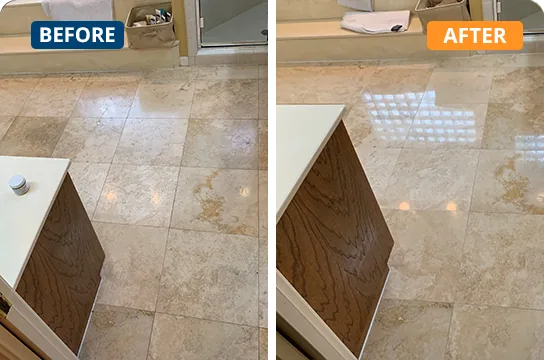 Travertine before and after service images from the MARBLELIFE local network