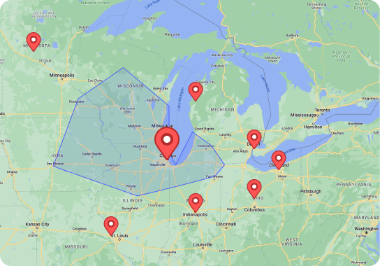 MARBLELIFE® Chicago service area map