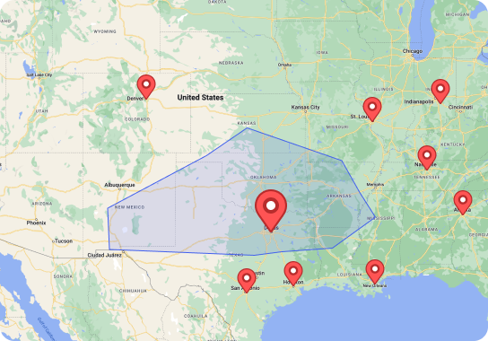 MARBLELIFE® Dallas service area map