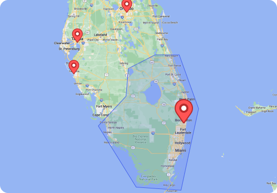 MARBLELIFE® Southeast Florida service area map
