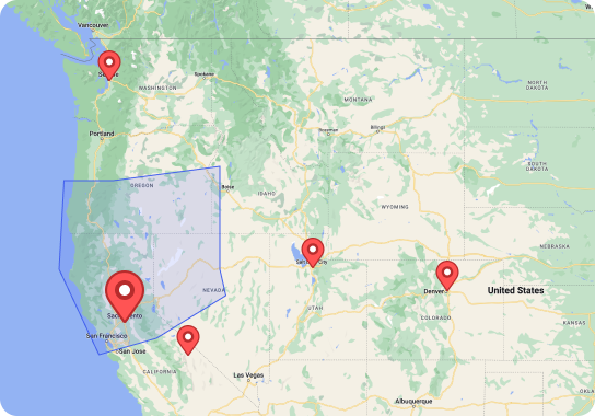 MARBLELIFE® Sacramento service area map