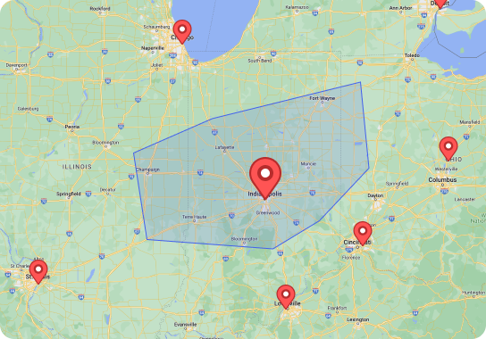 MARBLELIFE® Indianapolis service area map