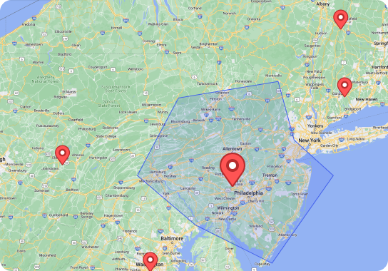 MARBLELIFE® Of Philadelphia service area map