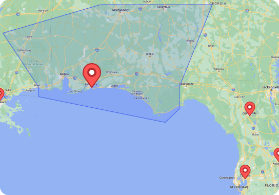 MARBLELIFE® Of Pensacola service area map