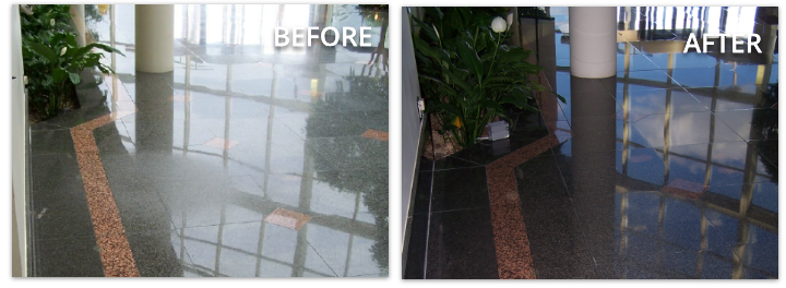 Dull Spots (wear) Fixed on Granite Floor by MARBLELIFE Experts